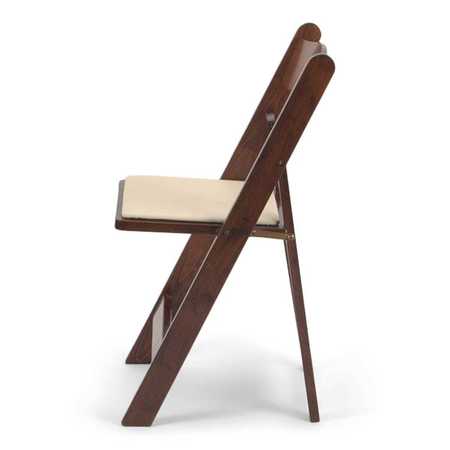Atlas Commercial Products Wood Folding Chair, Fruitwood with Ivory Pad WFC5FWIP